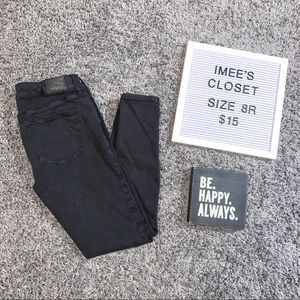AE Mid Rise Black Ripped Jeans